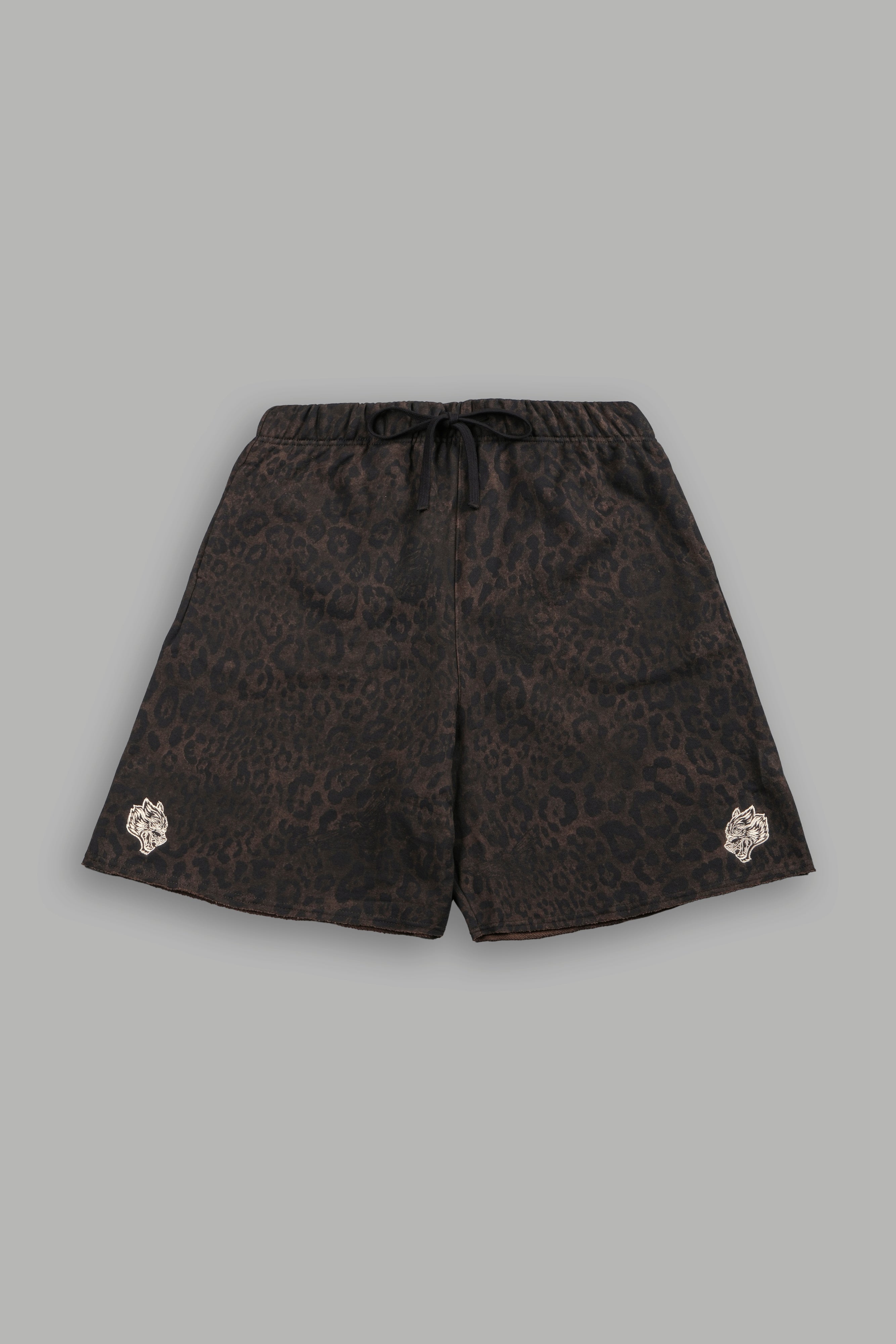 Dual Grunge Oversized Raw Hem Post Lounge Sweat Shorts in Darc