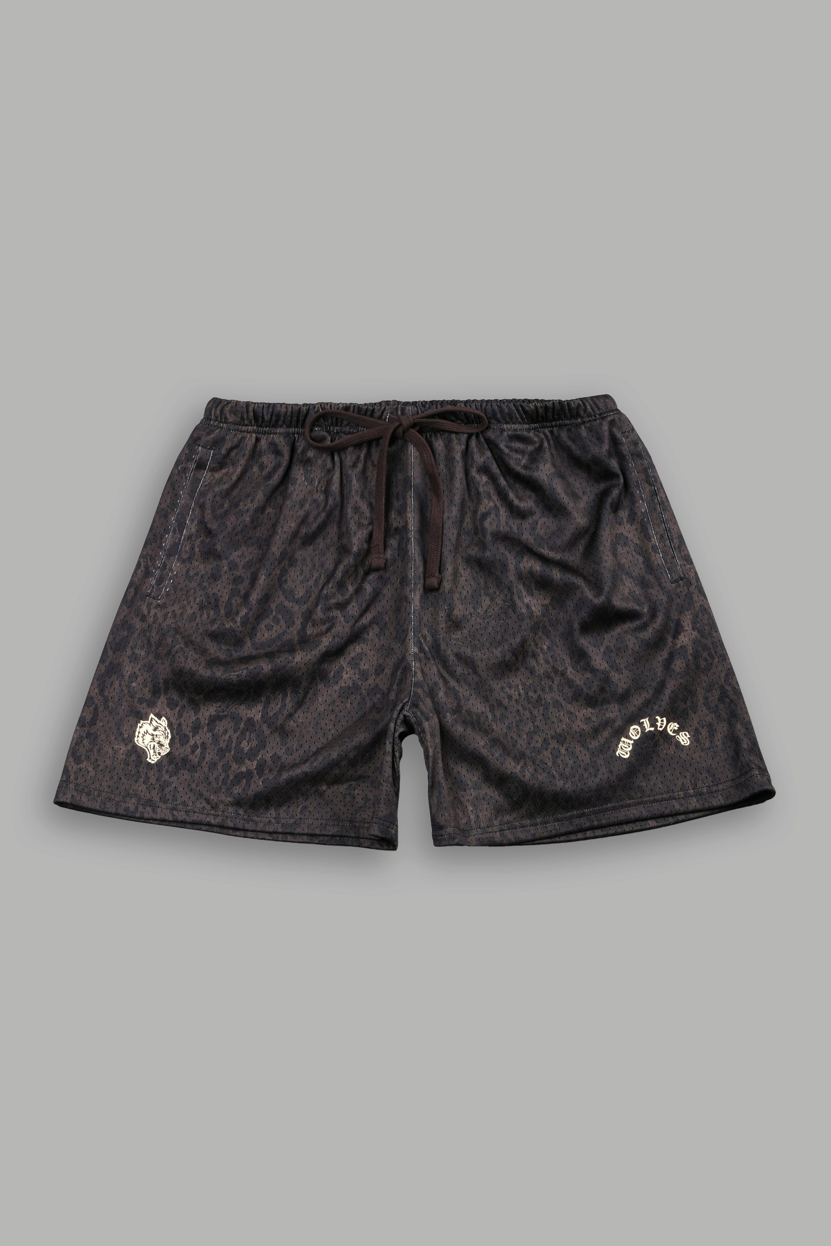 ショートパンツ darc sport  big wolf cycle shorts Wolf Chopper Mesh Shorts in Darc Brown Leopard – DarcSport