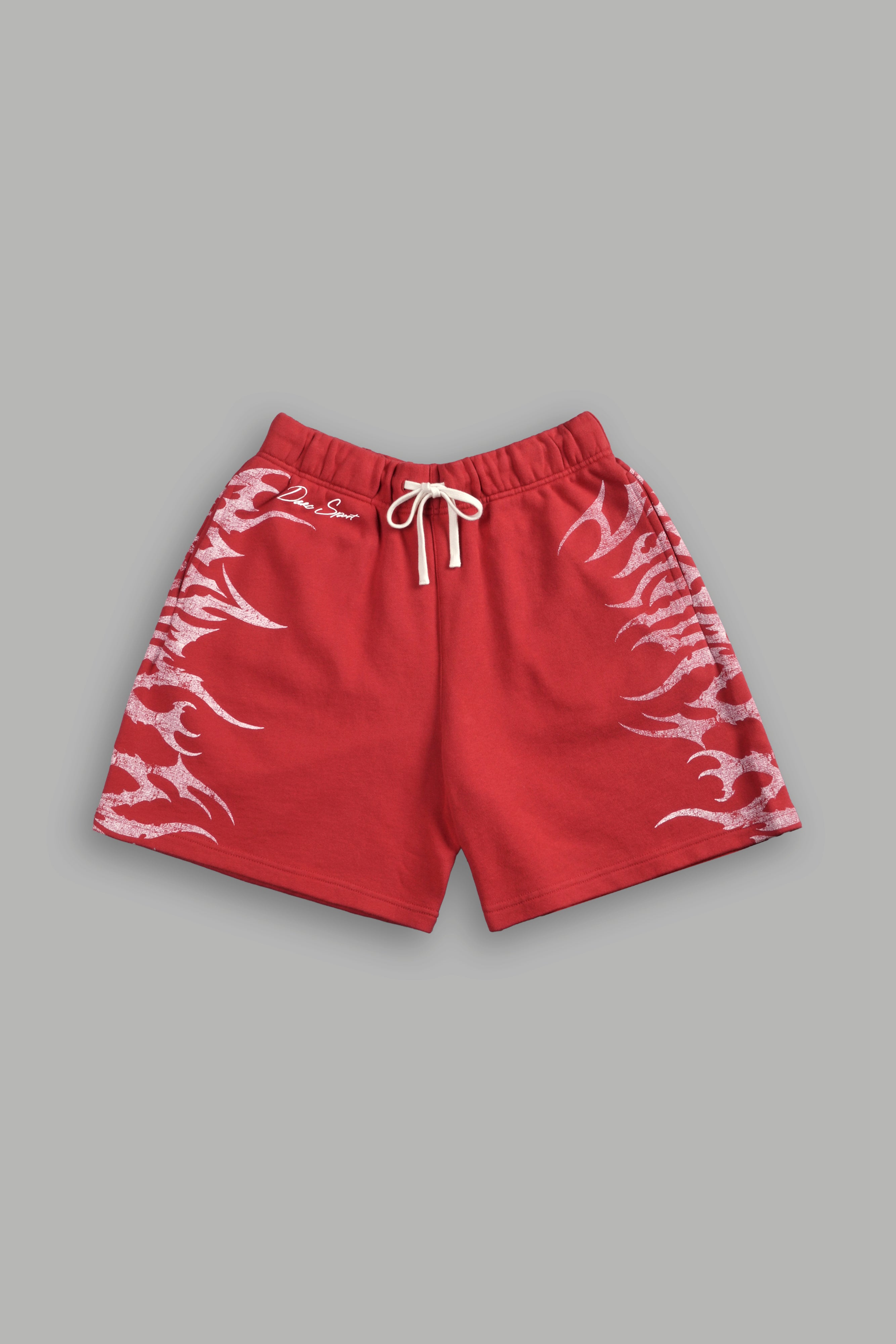 Wolf Iron Oversized Post Lounge Sweat Shorts in Roman Red DarcSport