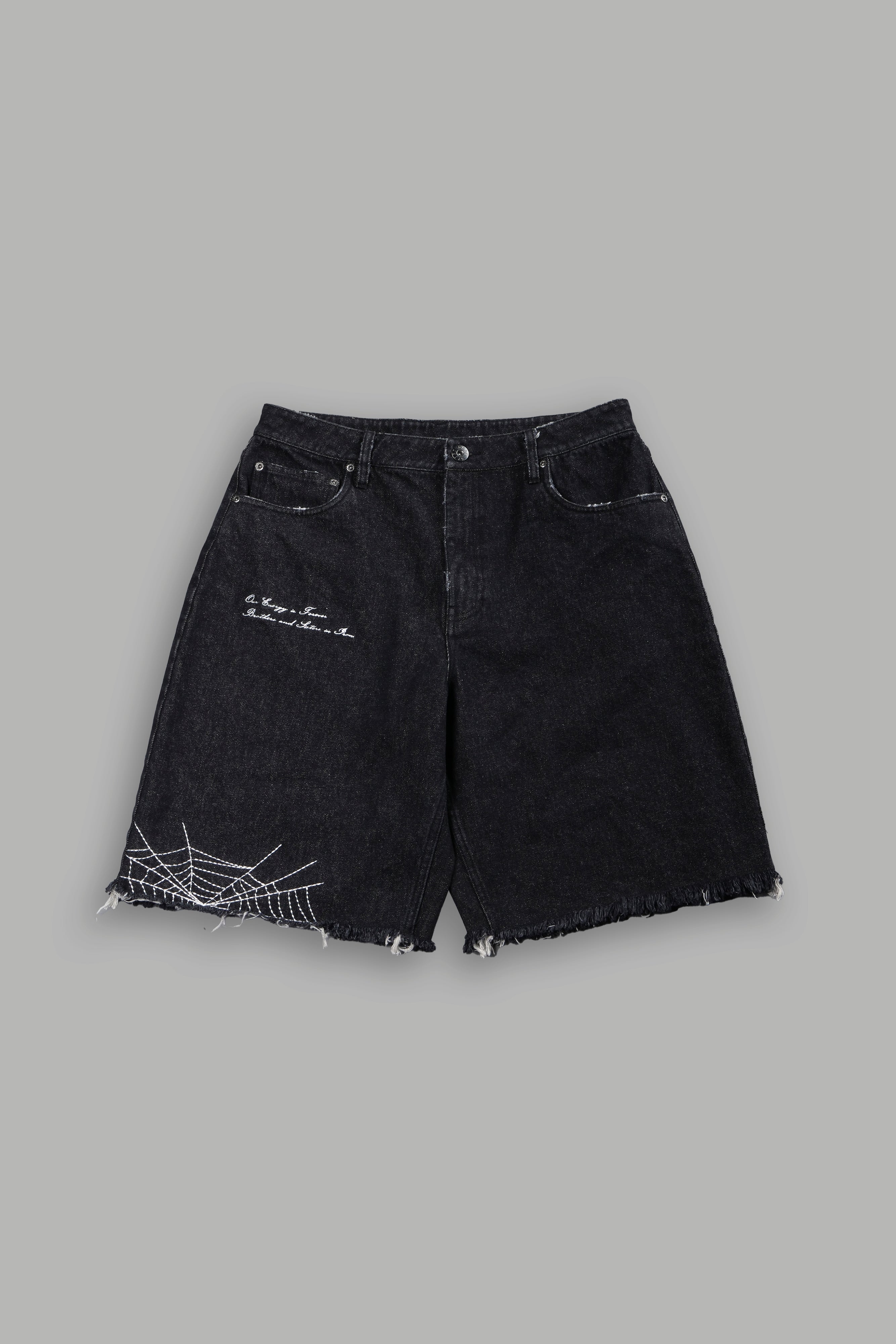 Sashiko Webs Ash Denim Jean Short in Black – DarcSport