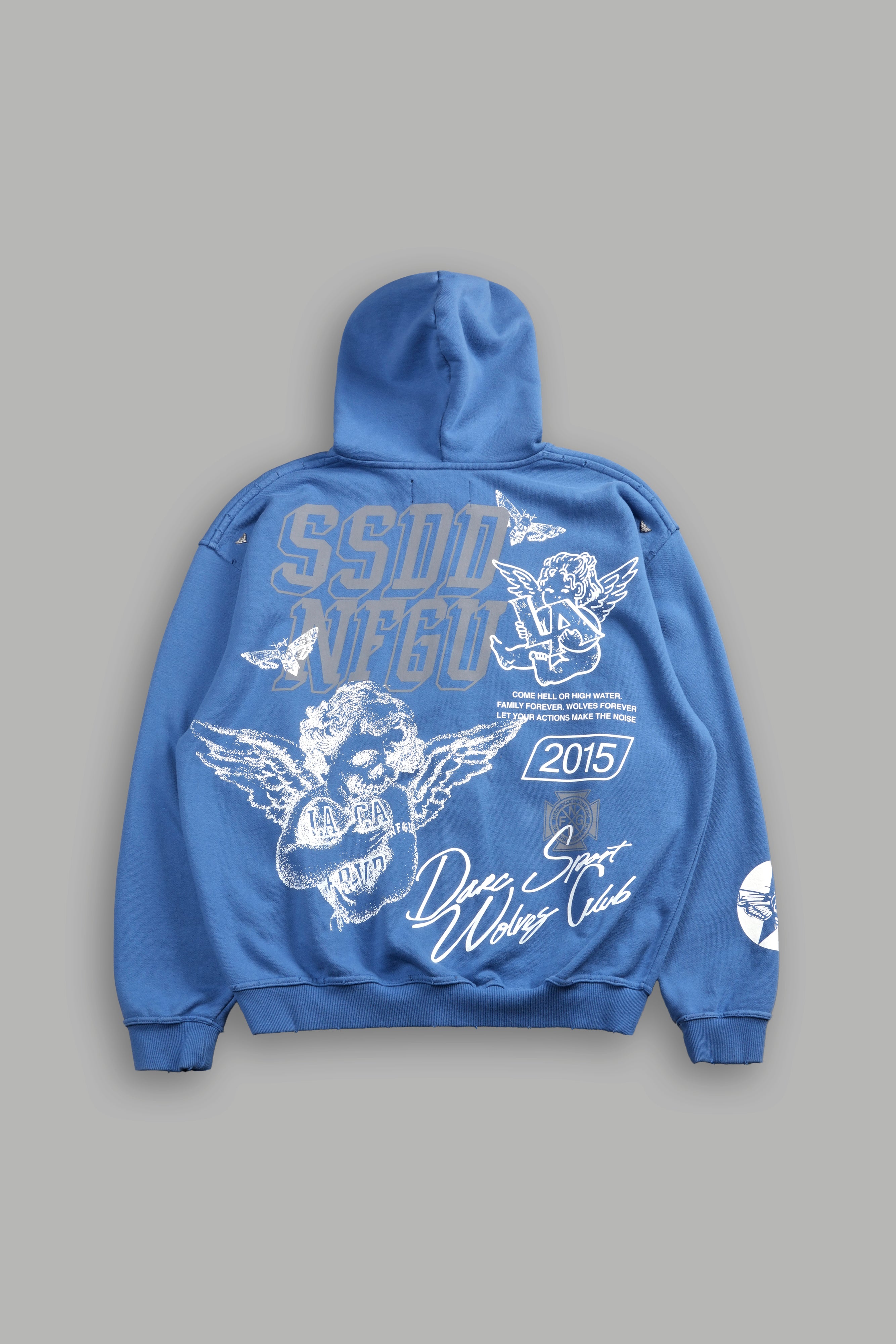 La Ca Frvr Grunge Moatis Zip Hoodie in La Blue – DarcSport