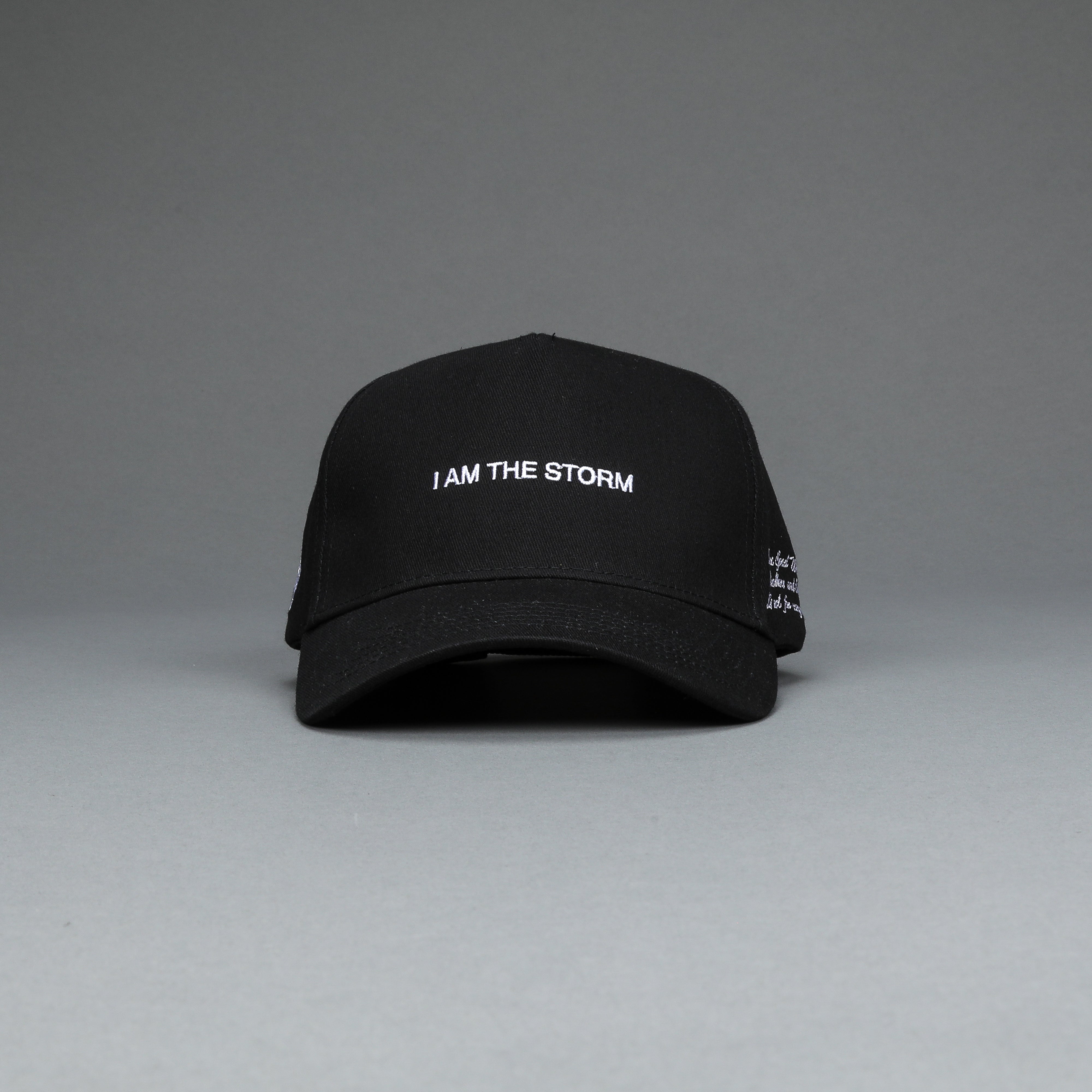 I Am The Storm 5 Panel Hat in Black