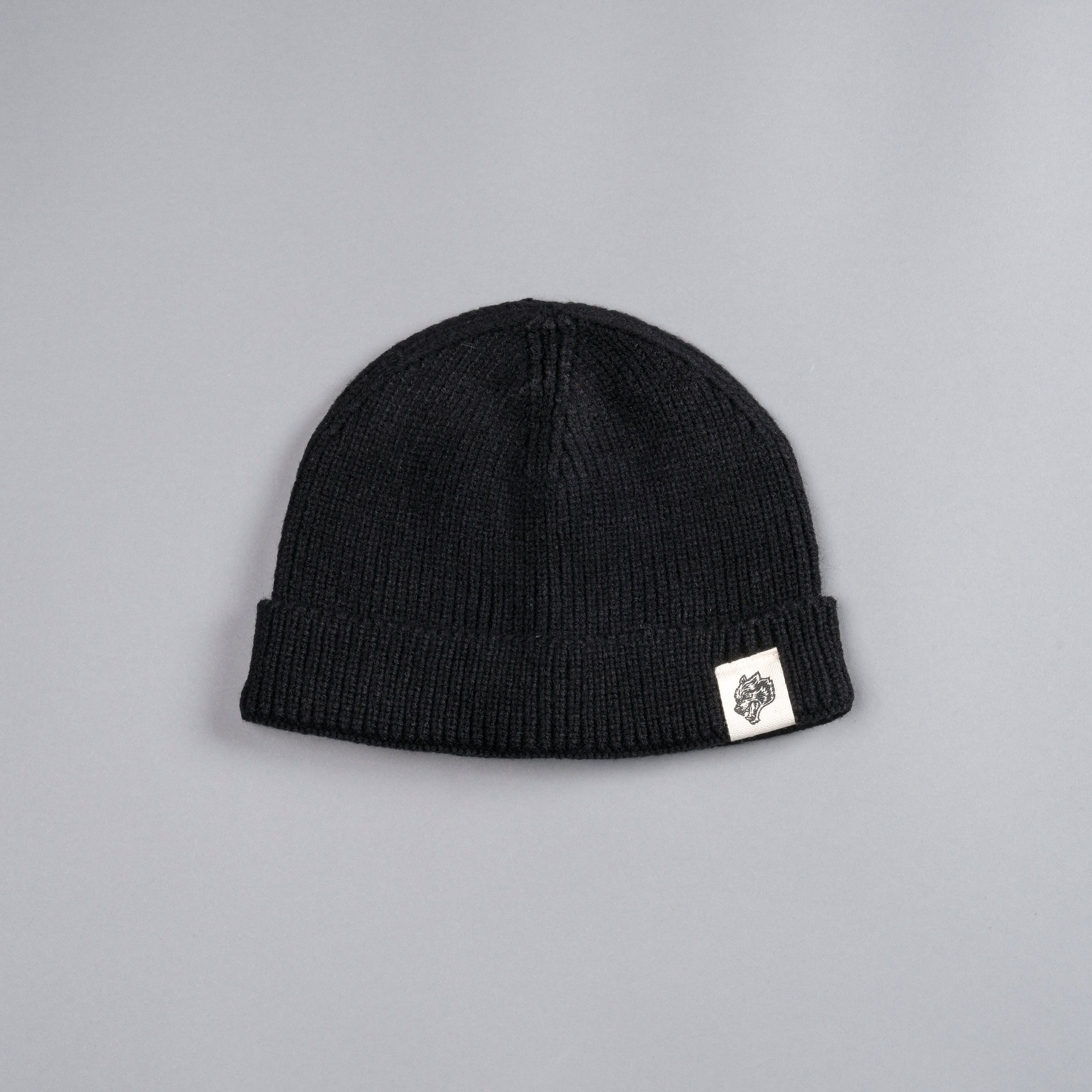 Wolf Patch V2 Beanie in Black