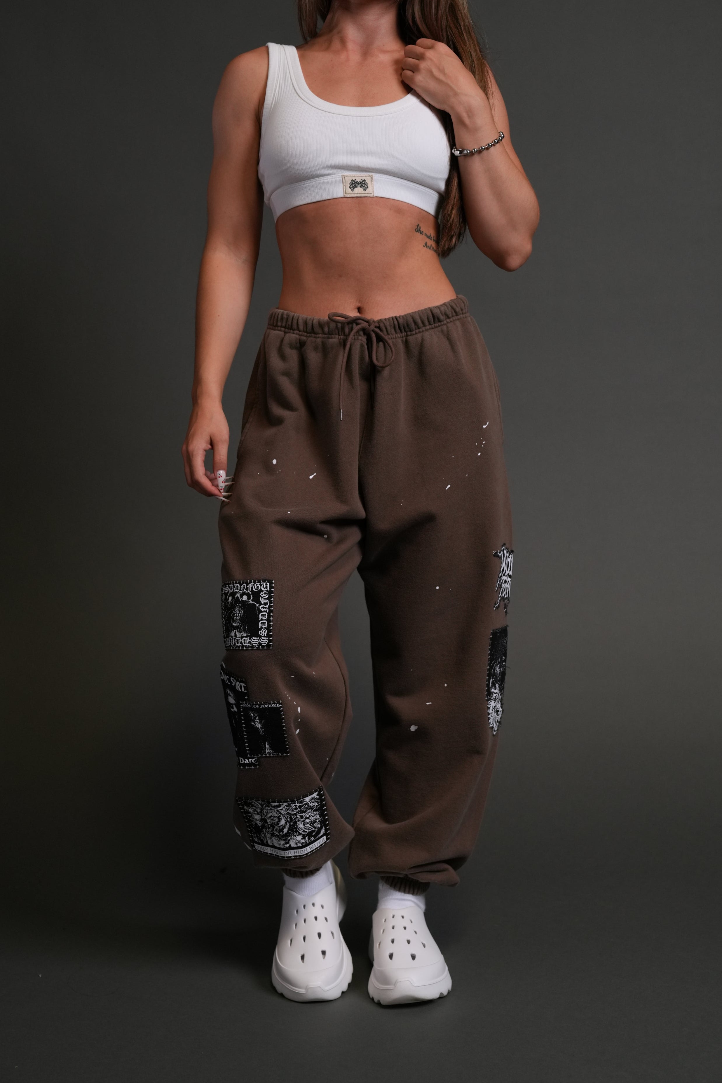 Stitched In Unisex Lounger Sweat Pants in Desert Dust Vandal Wash