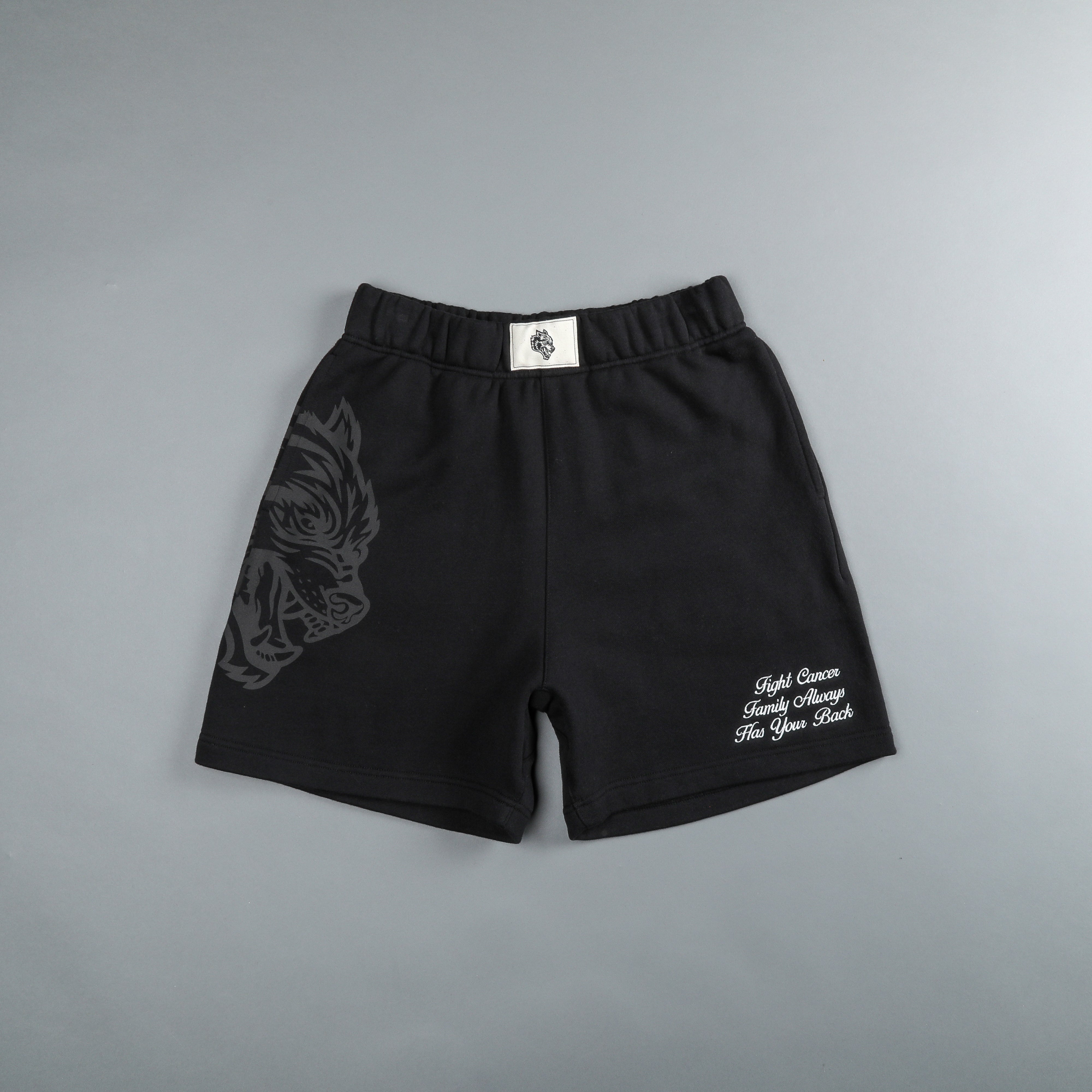 Always Have Your Back Patch Liam Sweat Shorts in Black/Black