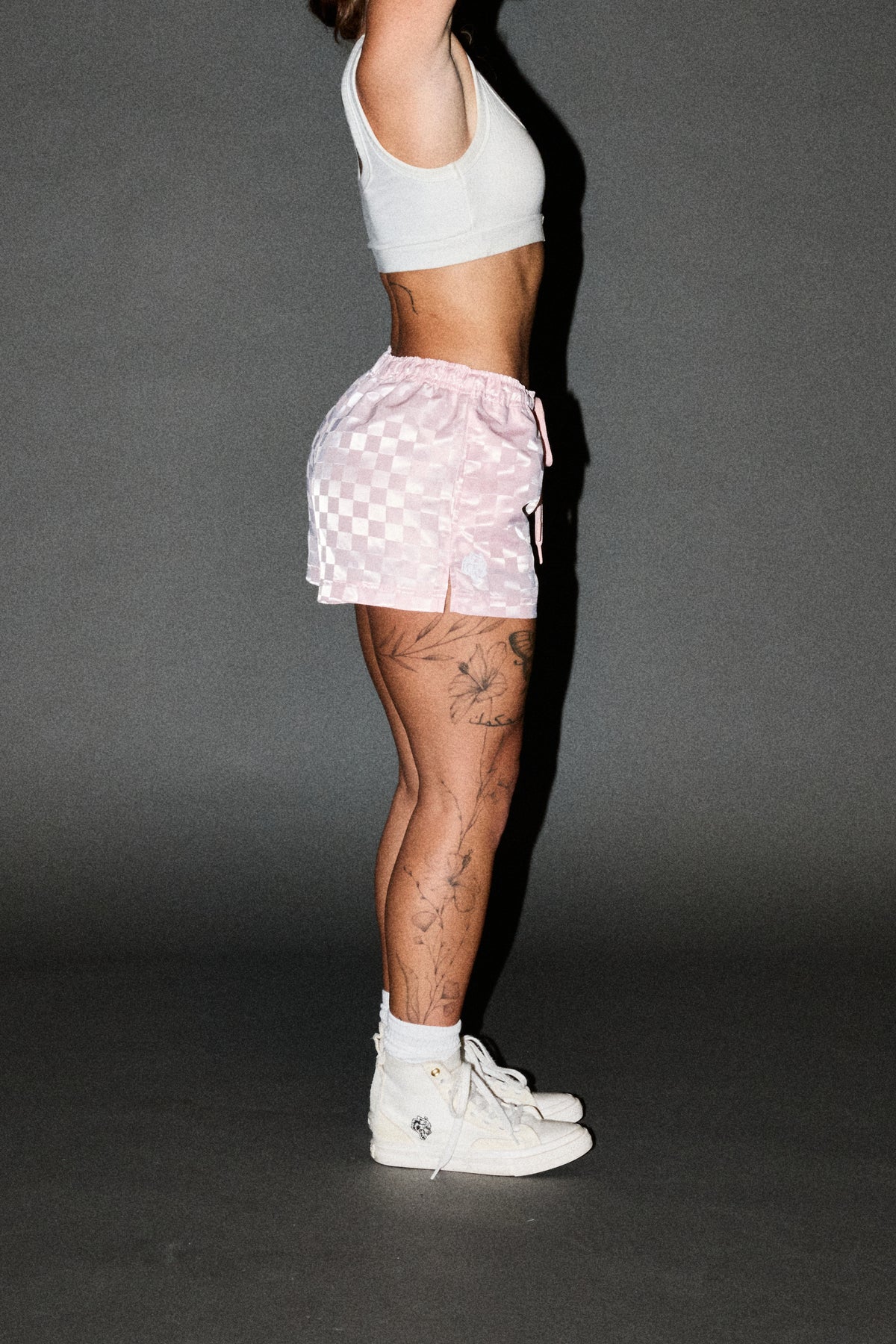 Dual Wolf Roxie Run Shorts In Blush Pink