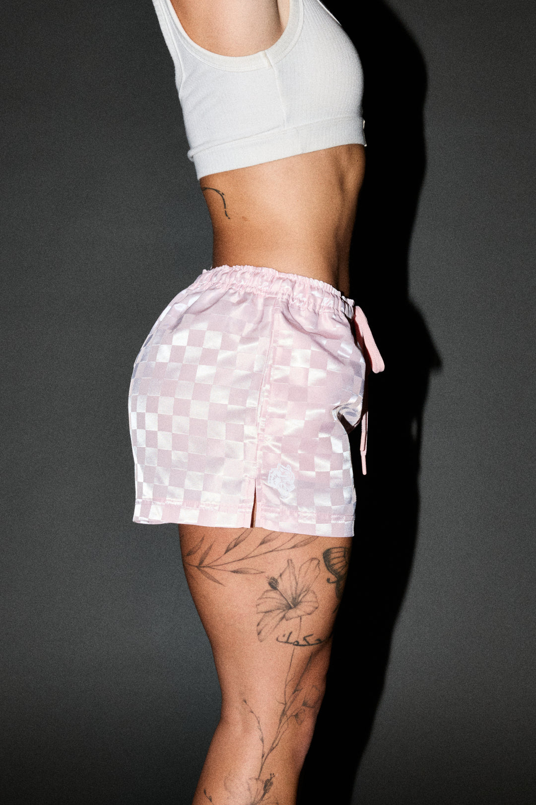 Dual Wolf Roxie Run Shorts In Blush Pink