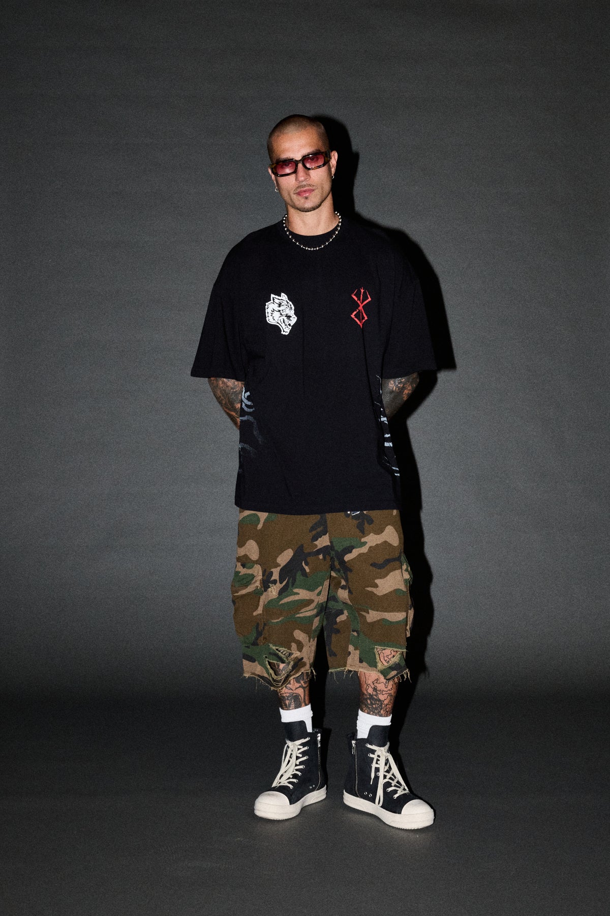 Darc Skull Knight "Side By Side" Series Premium Tee in Black