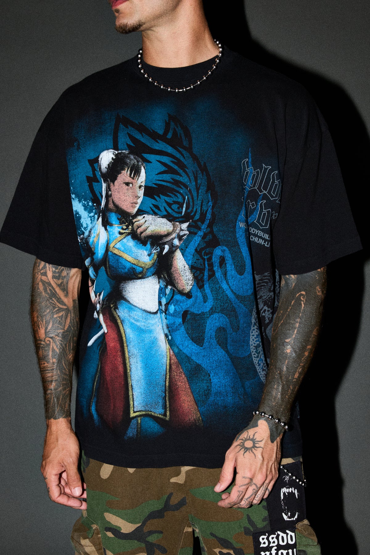 Chun Li Premium Oversized Tee In Black