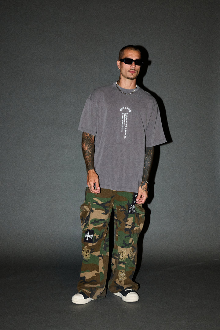 Ultimate Battle  Premium Oversized Tee In Slate Gray