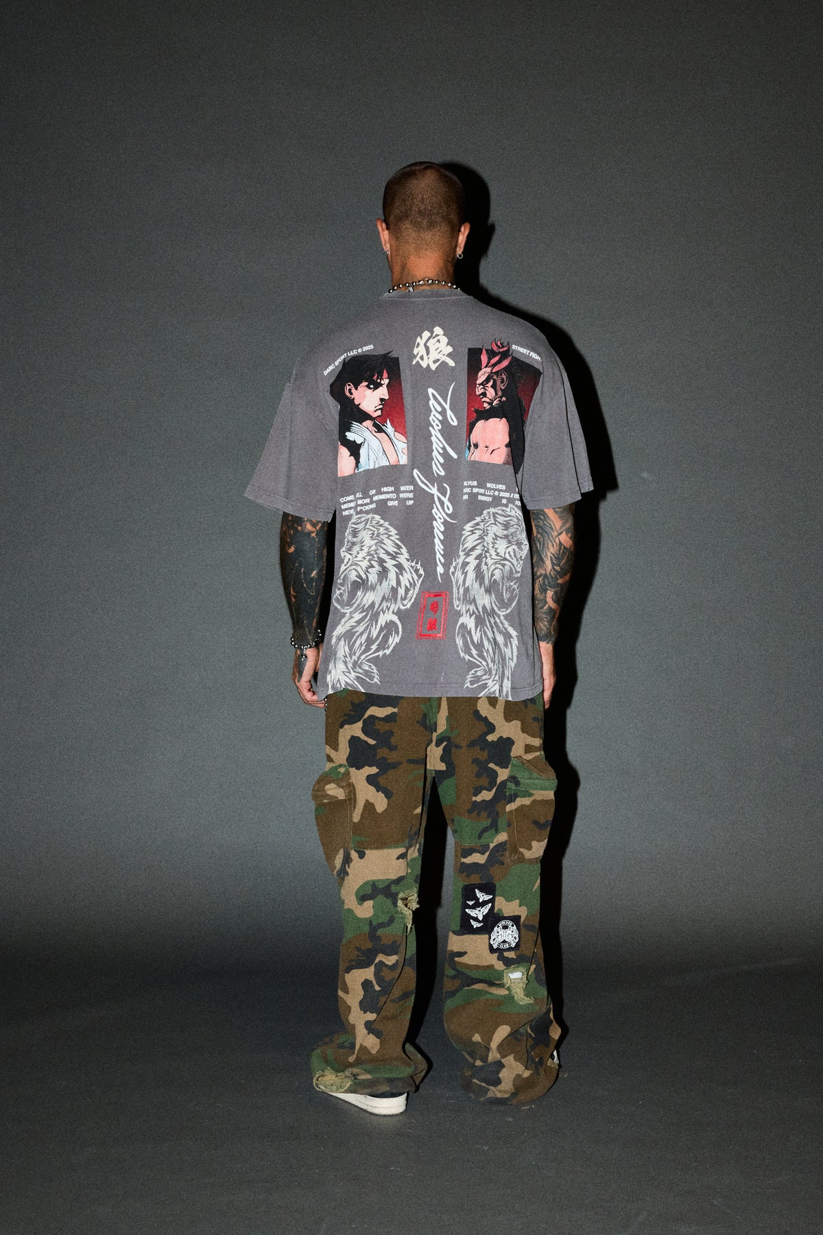 Ultimate Battle  Premium Oversized Tee In Slate Gray