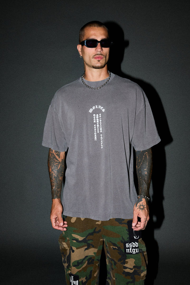 Ultimate Battle  Premium Oversized Tee In Slate Gray