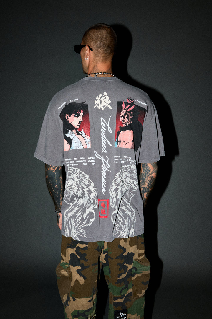 Ultimate Battle  Premium Oversized Tee In Slate Gray