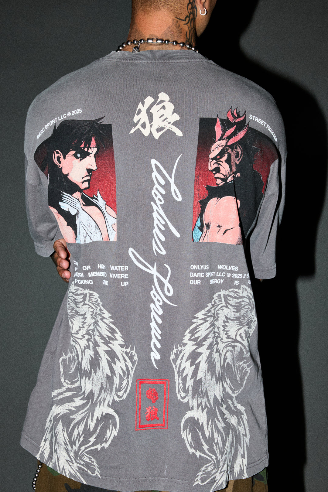 Ultimate Battle  Premium Oversized Tee In Slate Gray