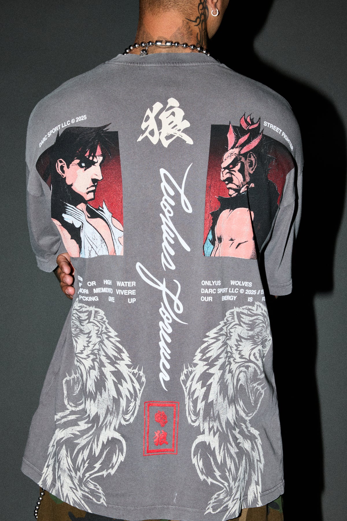 Ultimate Battle  Premium Oversized Tee In Slate Gray