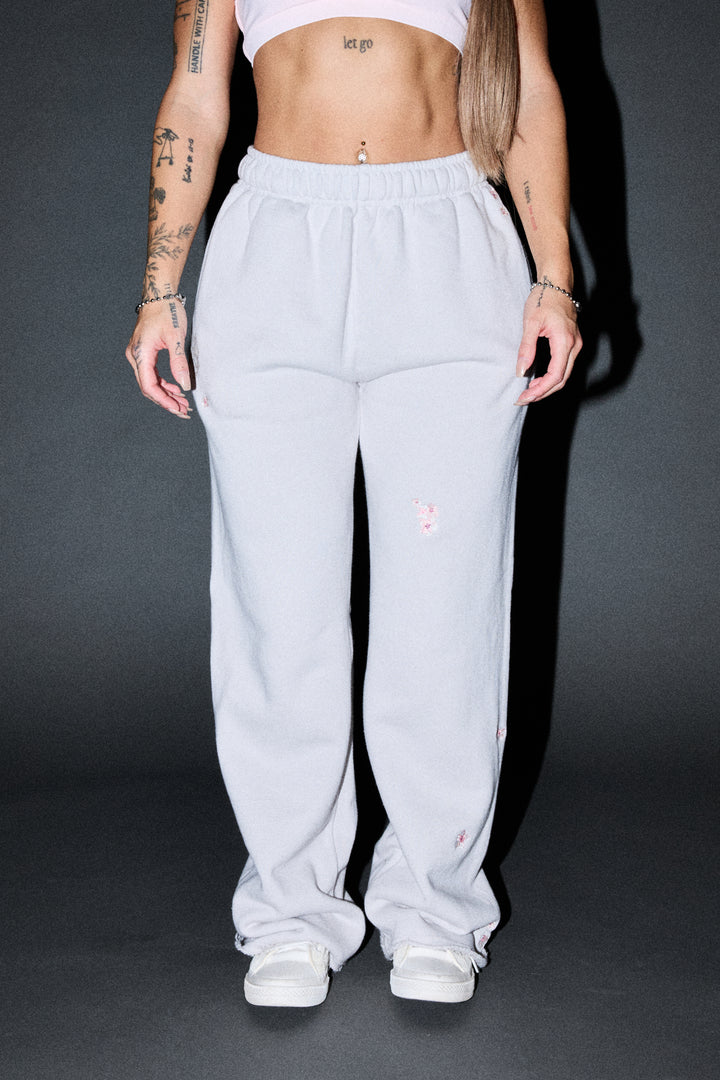 Dual Wolf Sakura Premium Big Cozy Sweats In Stone