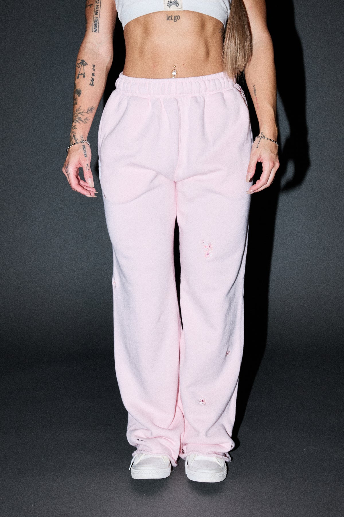 Dual Wolf Sakura Premium Big Cozy Sweats In Blush Pink