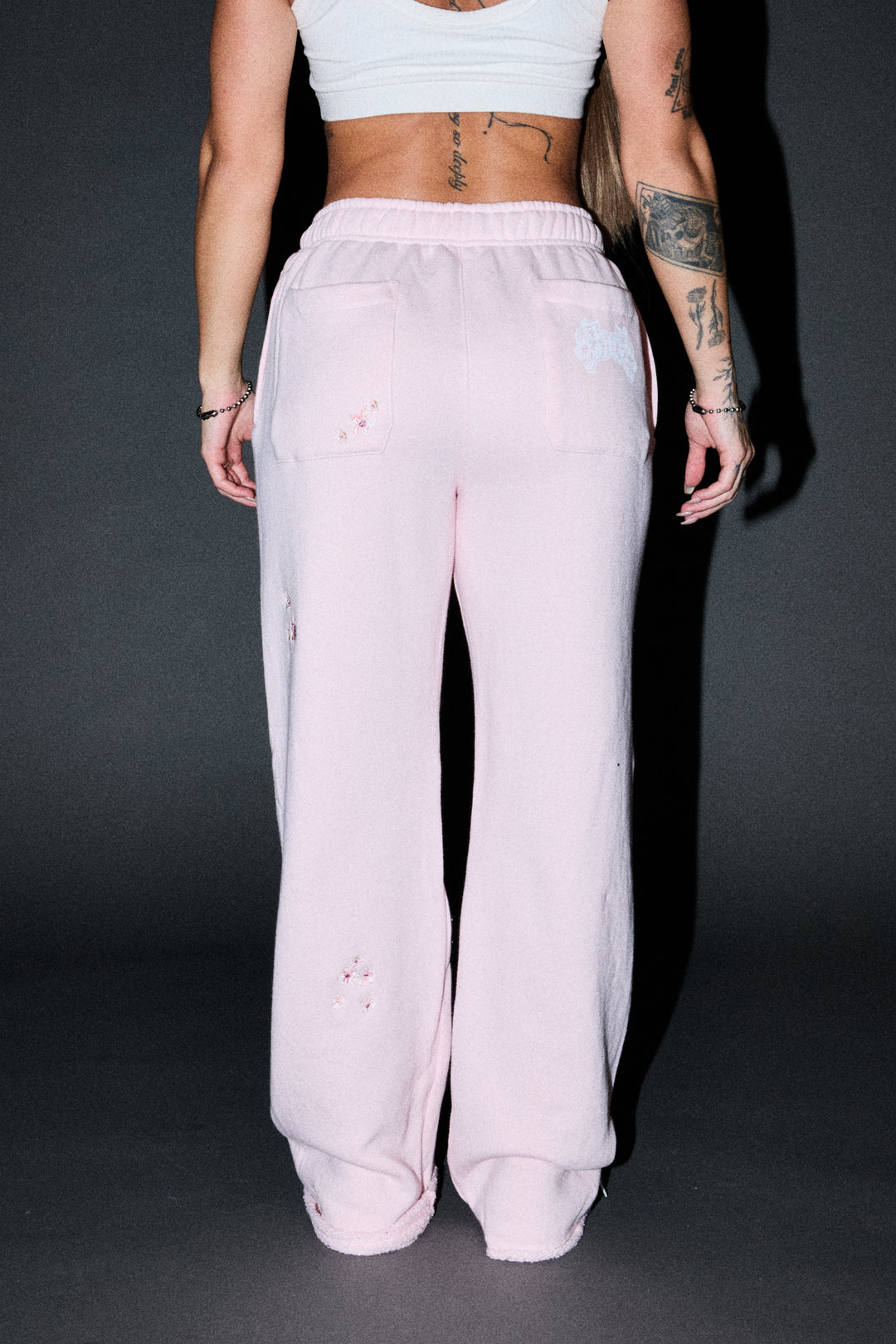 Dual Wolf Sakura Premium Big Cozy Sweats In Blush Pink