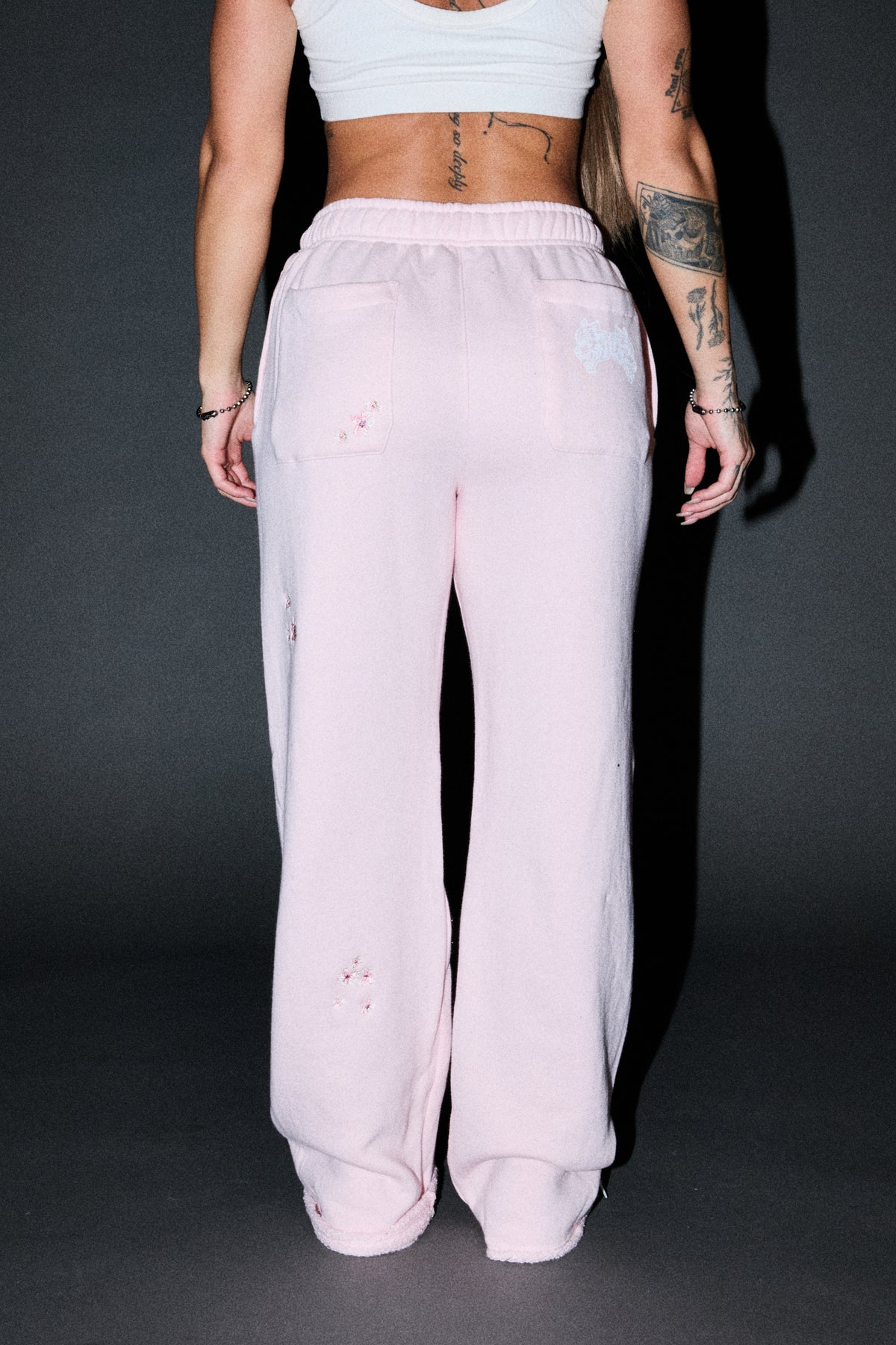 Dual Wolf Sakura Premium Big Cozy Sweats In Blush Pink