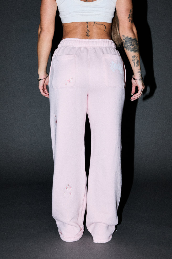 Dual Wolf Sakura Premium Big Cozy Sweats In Blush Pink