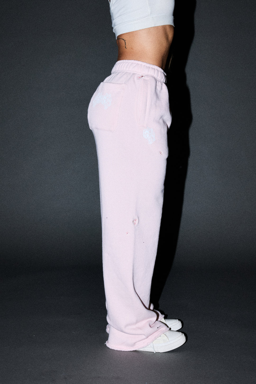 Dual Wolf Sakura Premium Big Cozy Sweats In Blush Pink