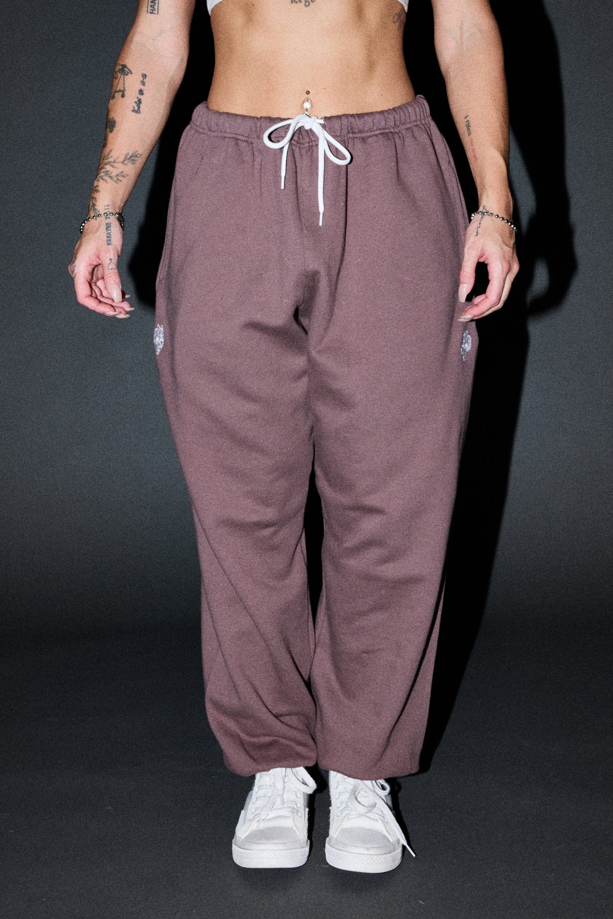 Dual Wolf Lightweight Lounger Sweat Pants In Rose Taupe