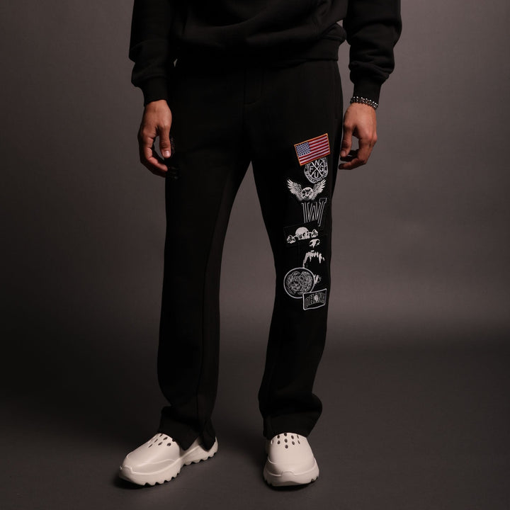 Patched In Bunker Sweat Pants in Black