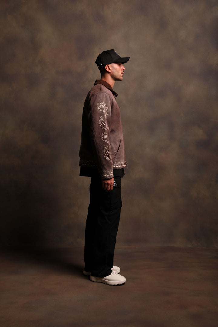 Western Paisley Hard Work Zip Jacket in Vintage Darc Mojave
