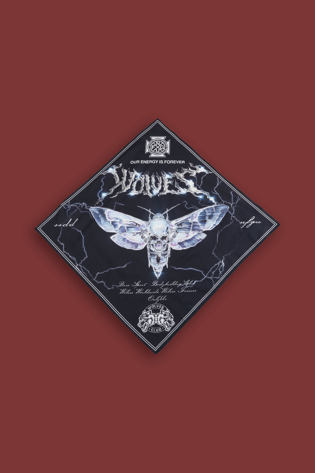 Iron Moth Bandana in Black
