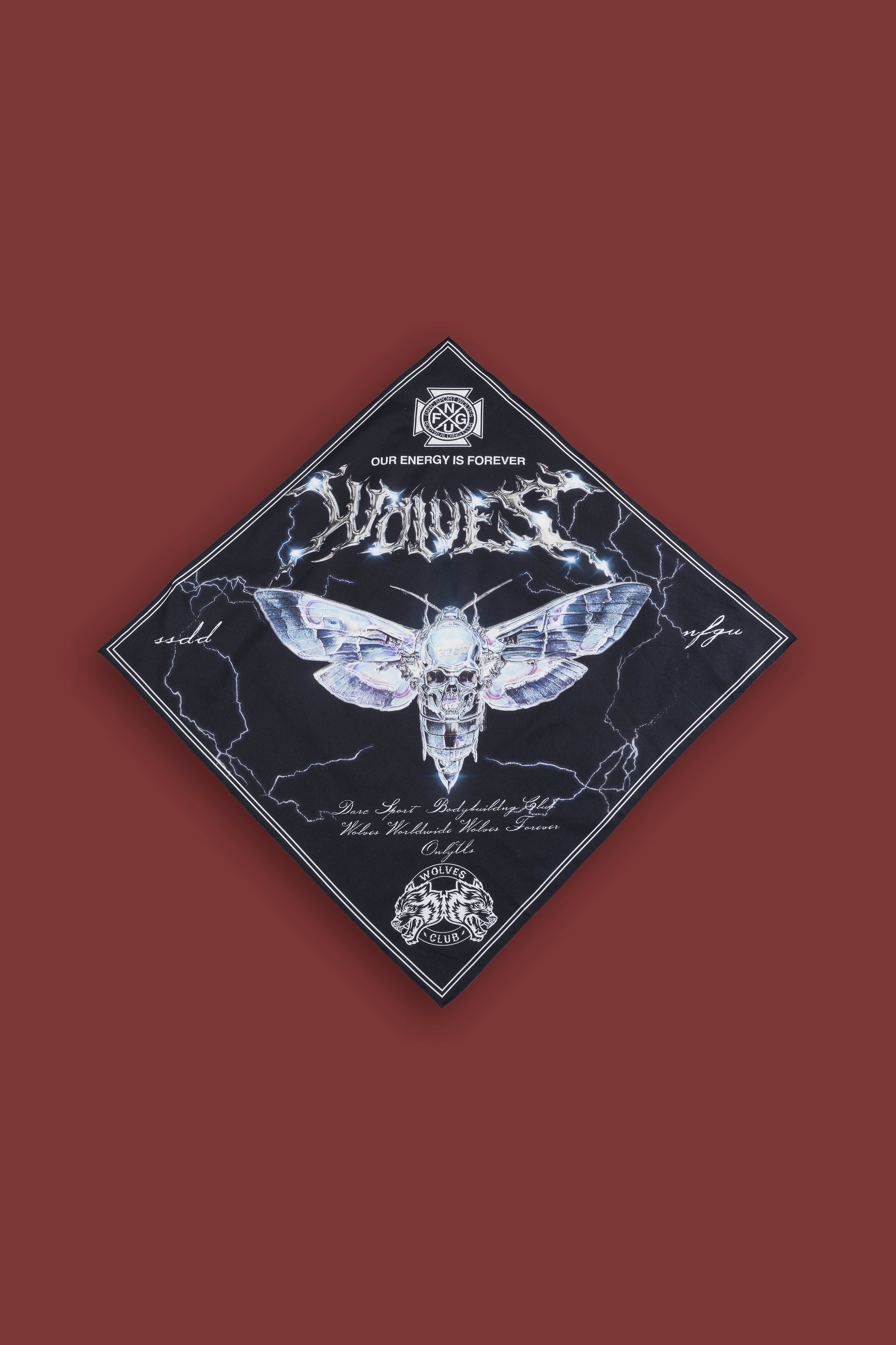 Iron Moth Bandana in Black
