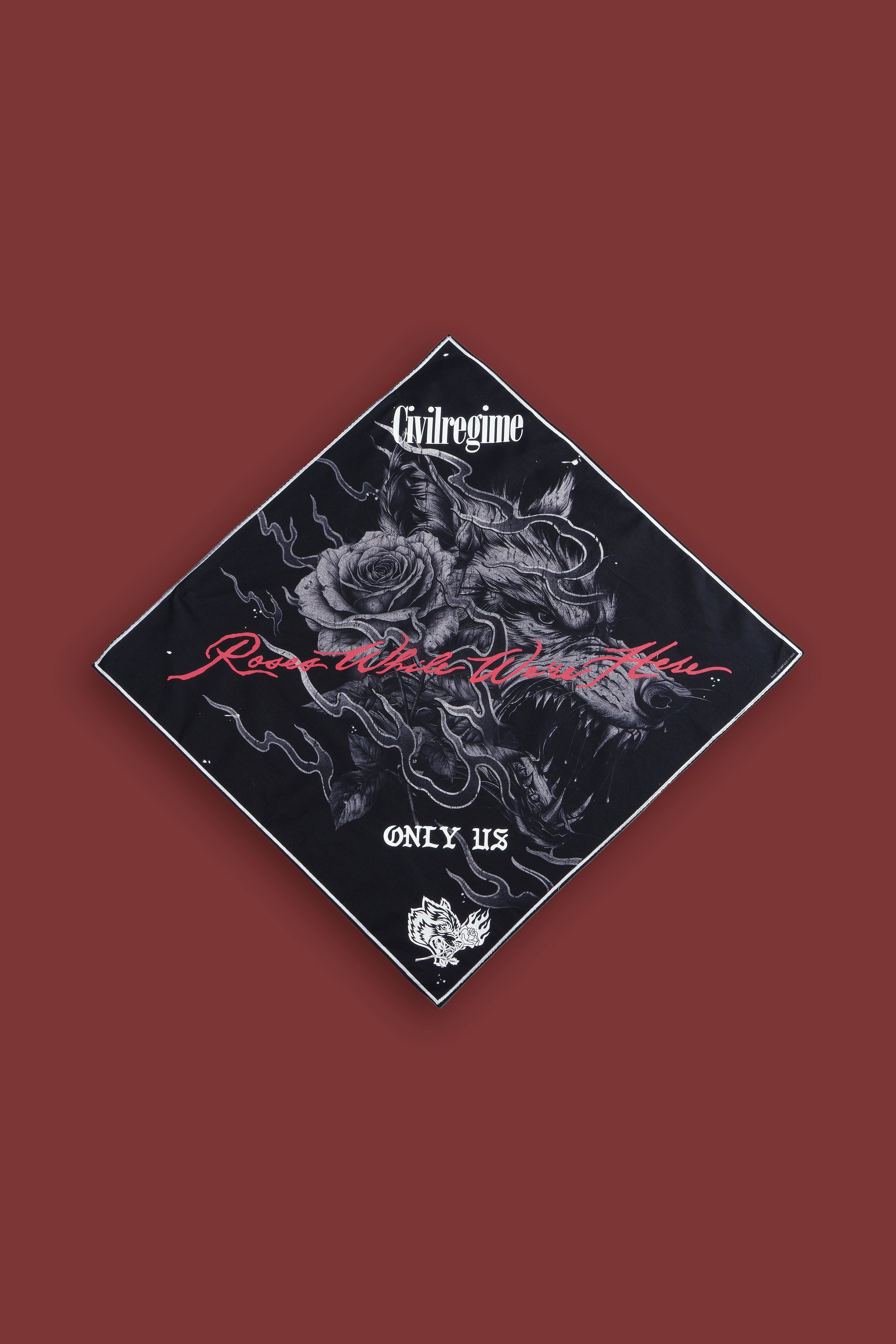 Wolves Among Roses Bandana in Black