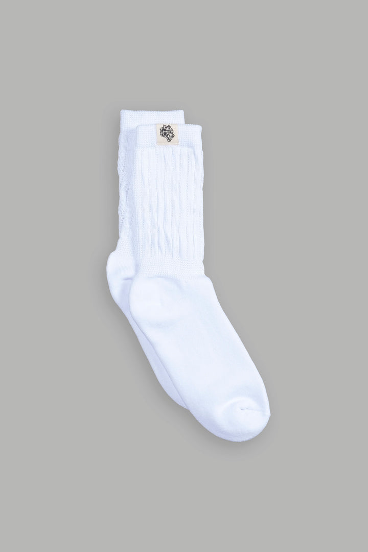 Wolf Patch V2 Comfy Socks in White