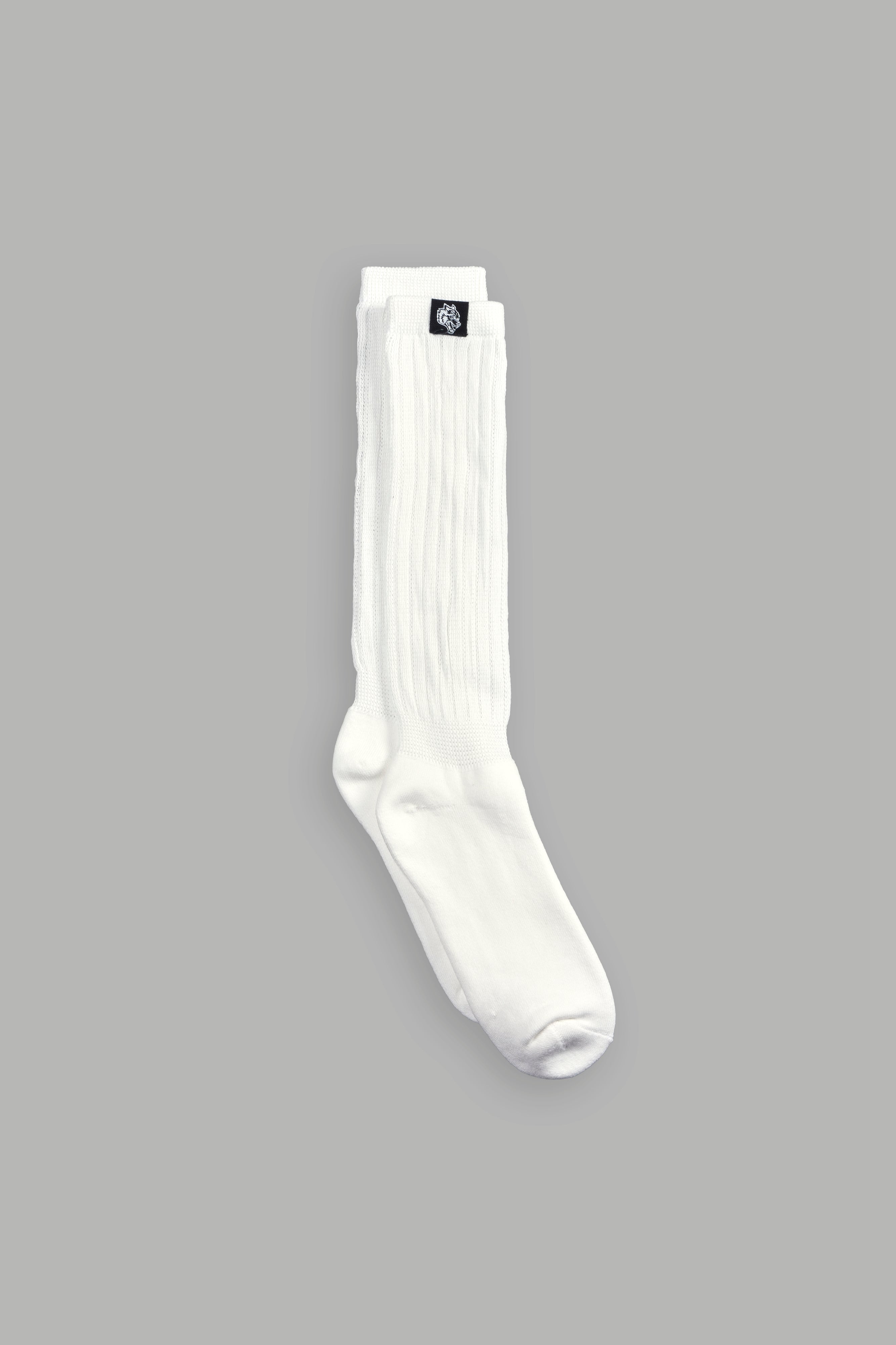 Wolf Patch V2 High Rise Comfy Socks in Cream