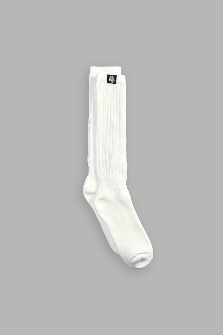 Wolf Patch V2 High Rise Comfy Socks in Cream
