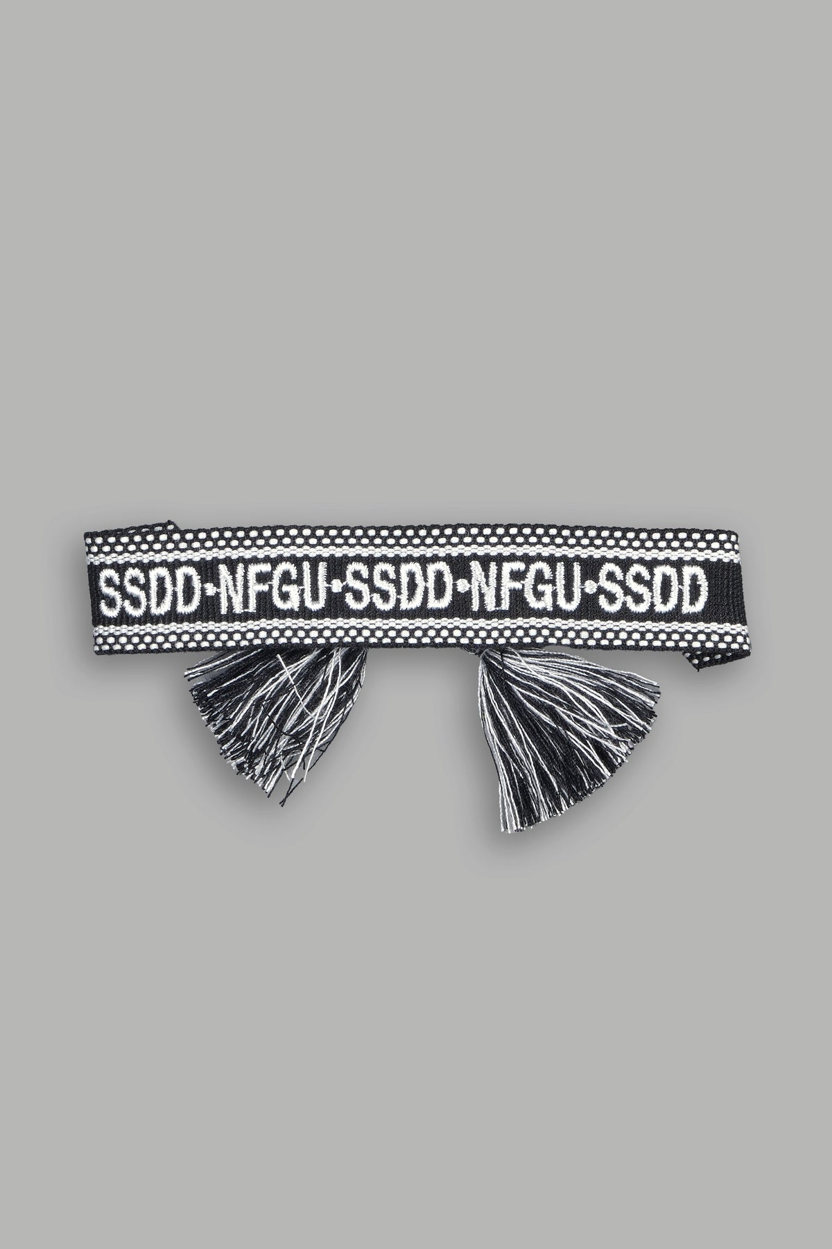 Our Mantra Woven Bracelet In Black/White