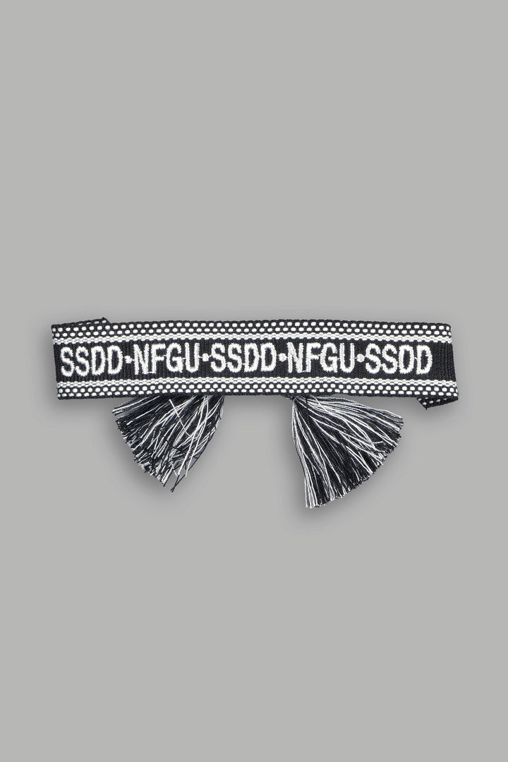 Our Mantra Woven Bracelet In Black/White
