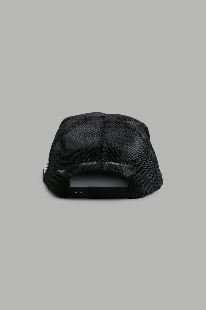 Iron Wolf Head Trucker Hat in Black