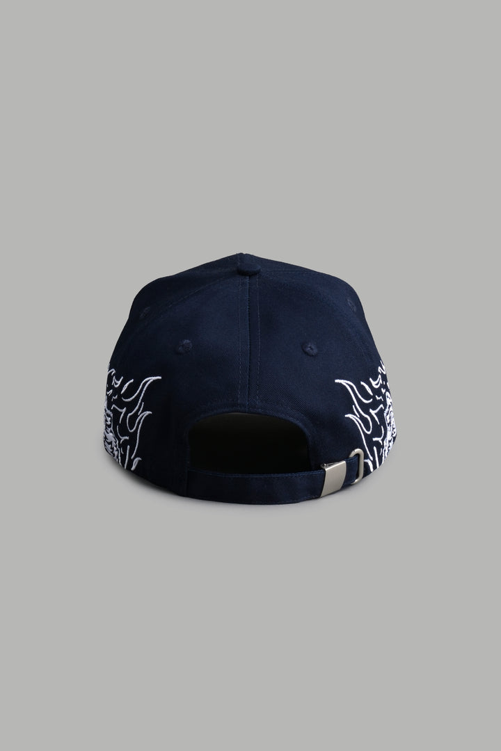 Our Flame 5 Panel Hat in Darc Blue