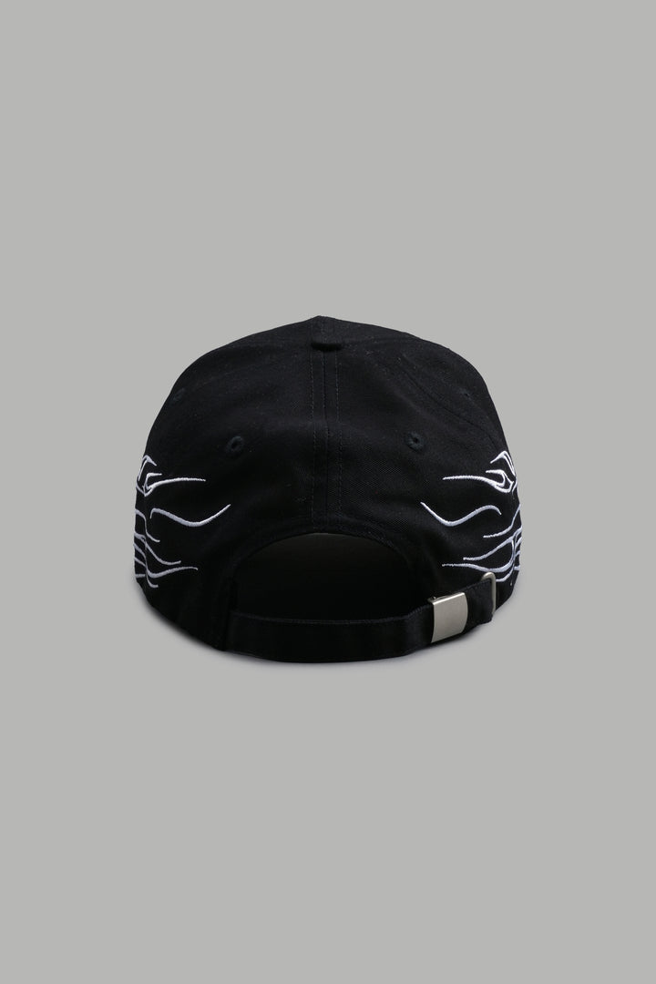 Twin Flame 5 Panel Hat in Black