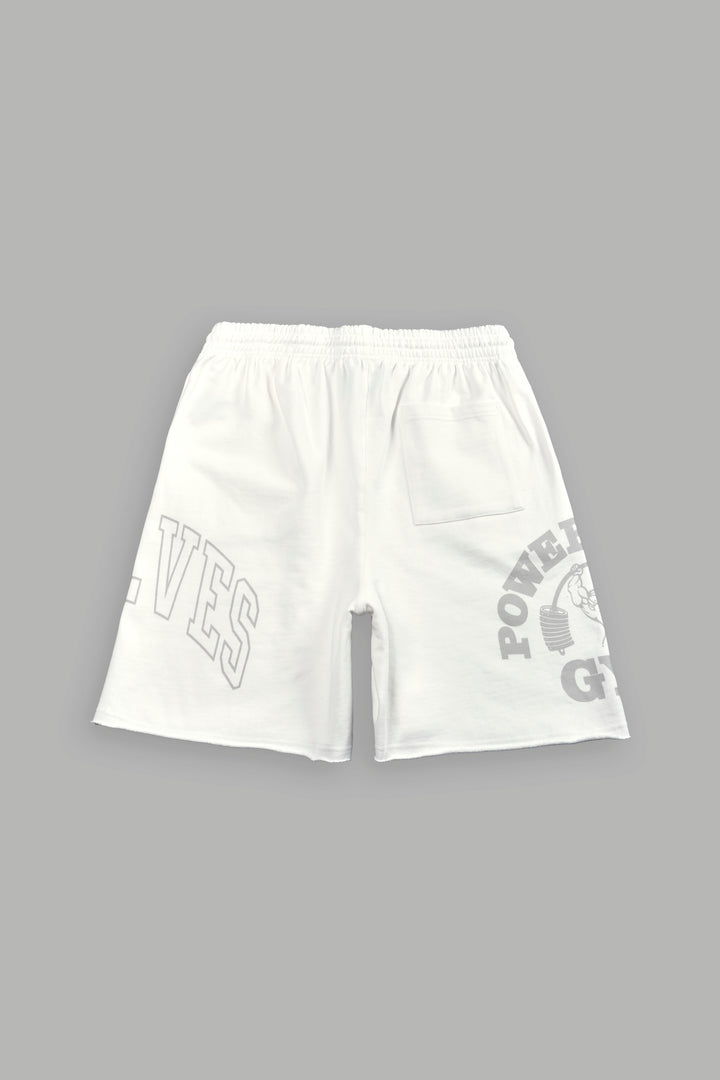 Powerhouse of the Wolves Grunge Brock Sweat Shorts in Cream