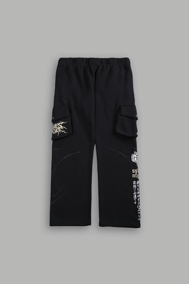 Darc Inferno Bigelow Cargo Sweat Pants in Black