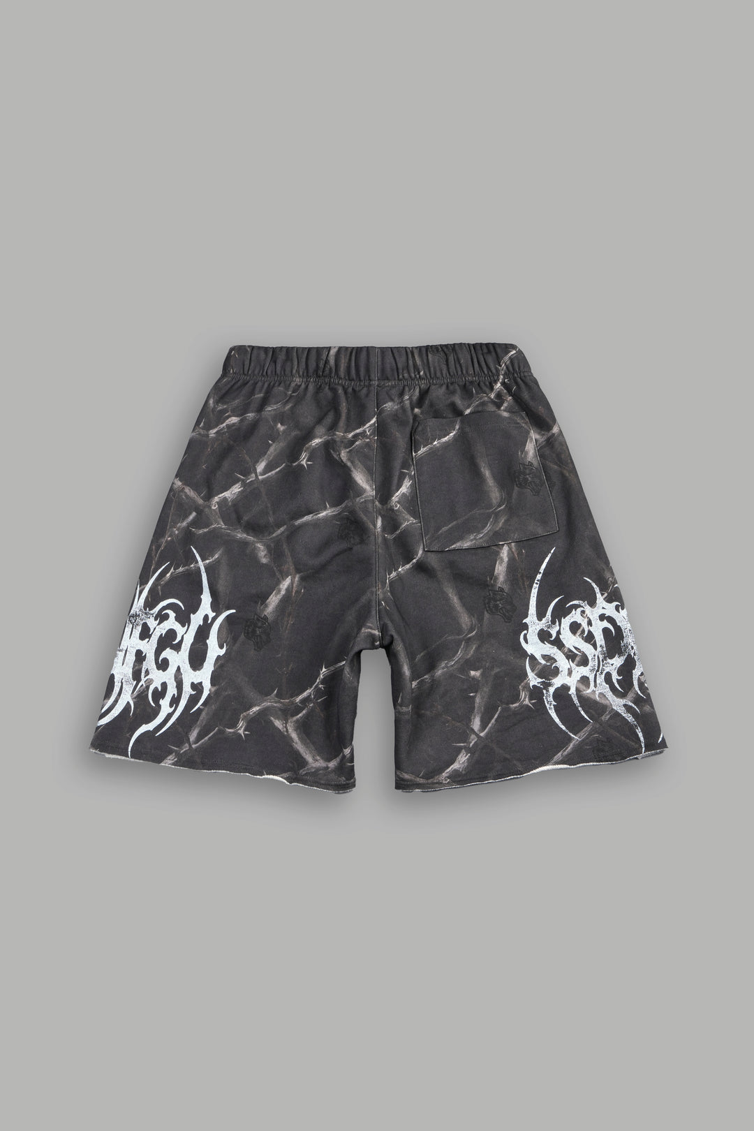 Ssddnfgu Raw Hem Oversized Post Lounge Sweat Shorts In Darc Thorns