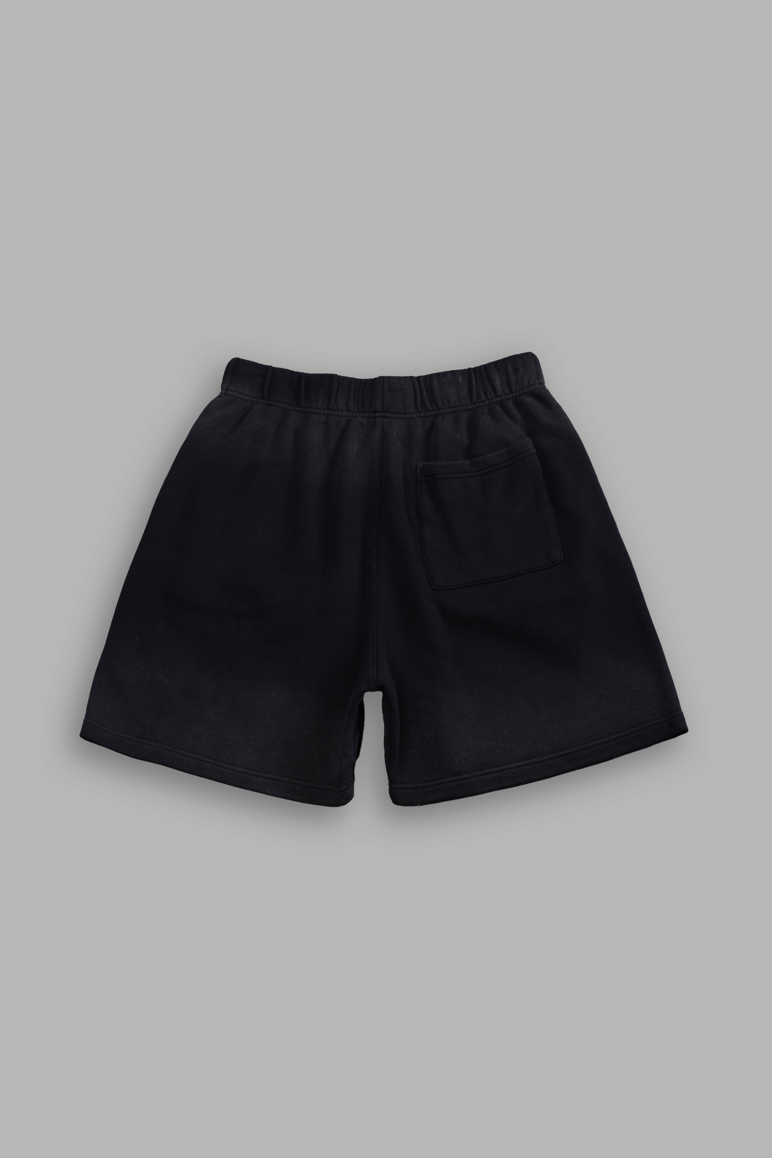 Studded Midnight Wolves Oversized Post Lounge Sweat Shorts in Black Drift Wash