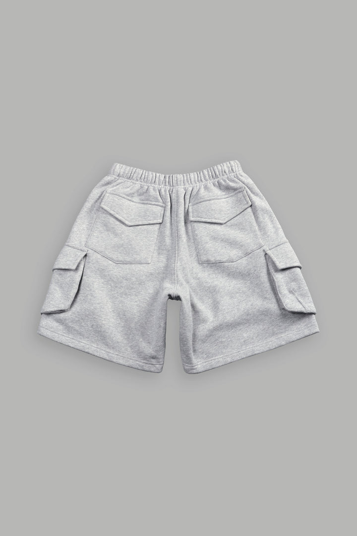 La Ca Frvr Cornell Cargo Sweat Shorts in Light Athletic Gray