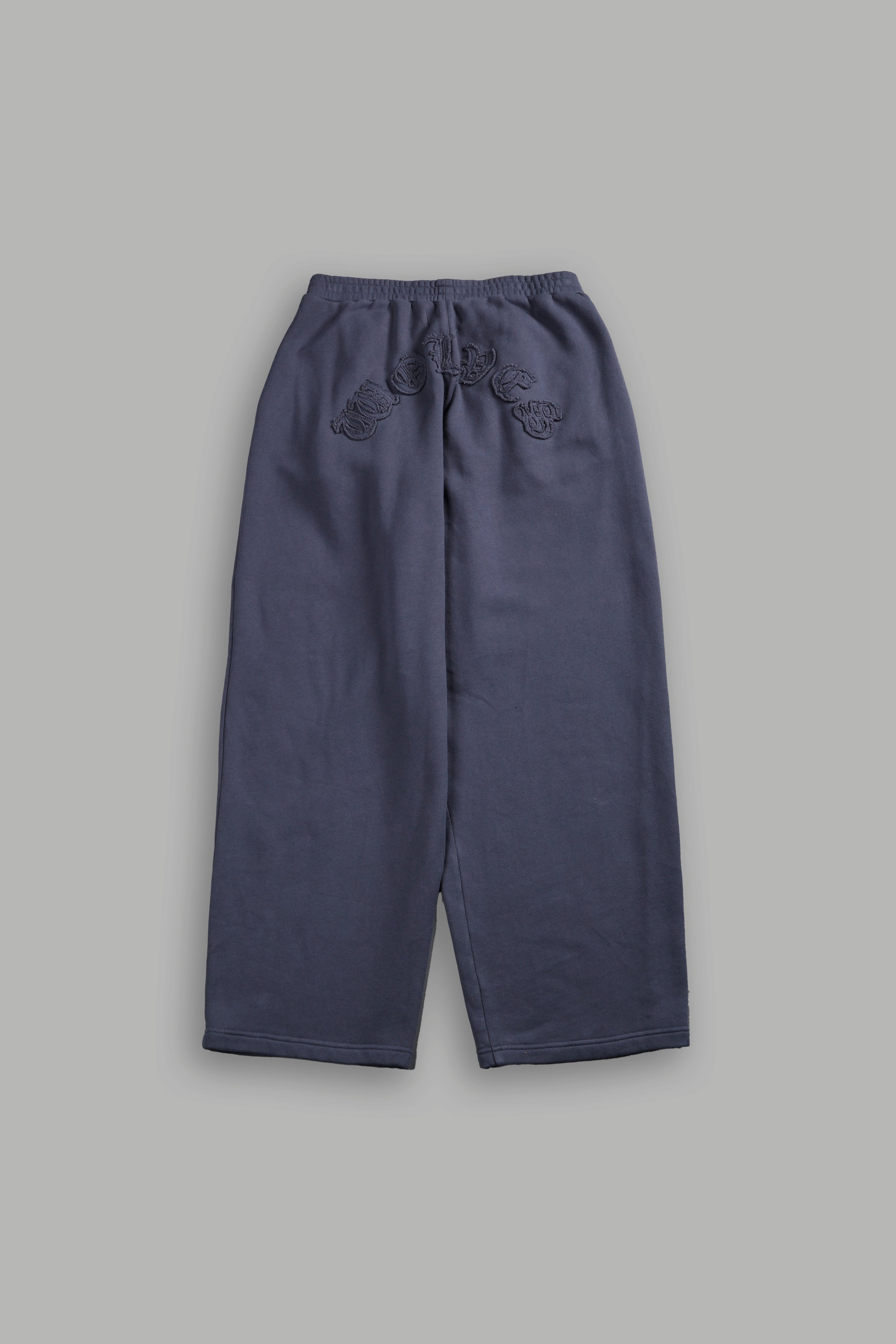 Chopper Appliqué "Yara" Pleated Sweat Pants V2 in Midnight Blue