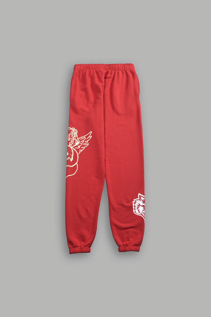 Cherub and the Skull Unisex Post Lounge Sweats in Roman Red