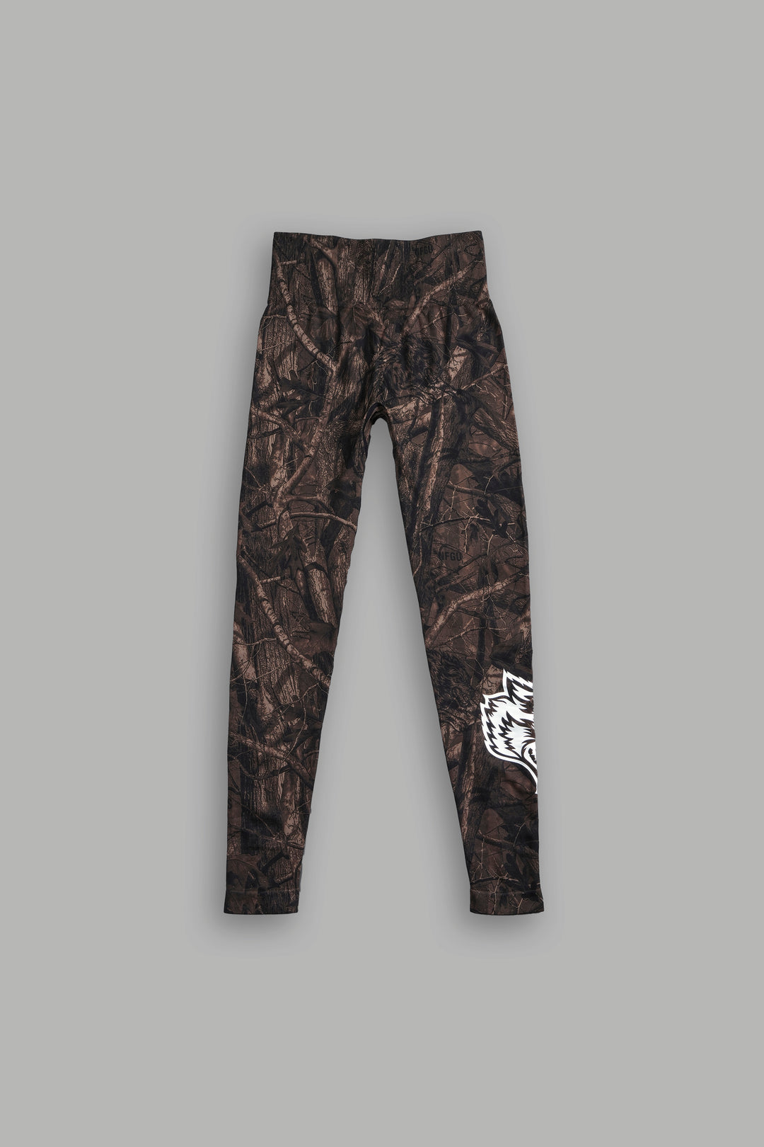 Hesh Forever "Everson Seamless" Scrunch Leggings in Brown Driftwood Forest Camo