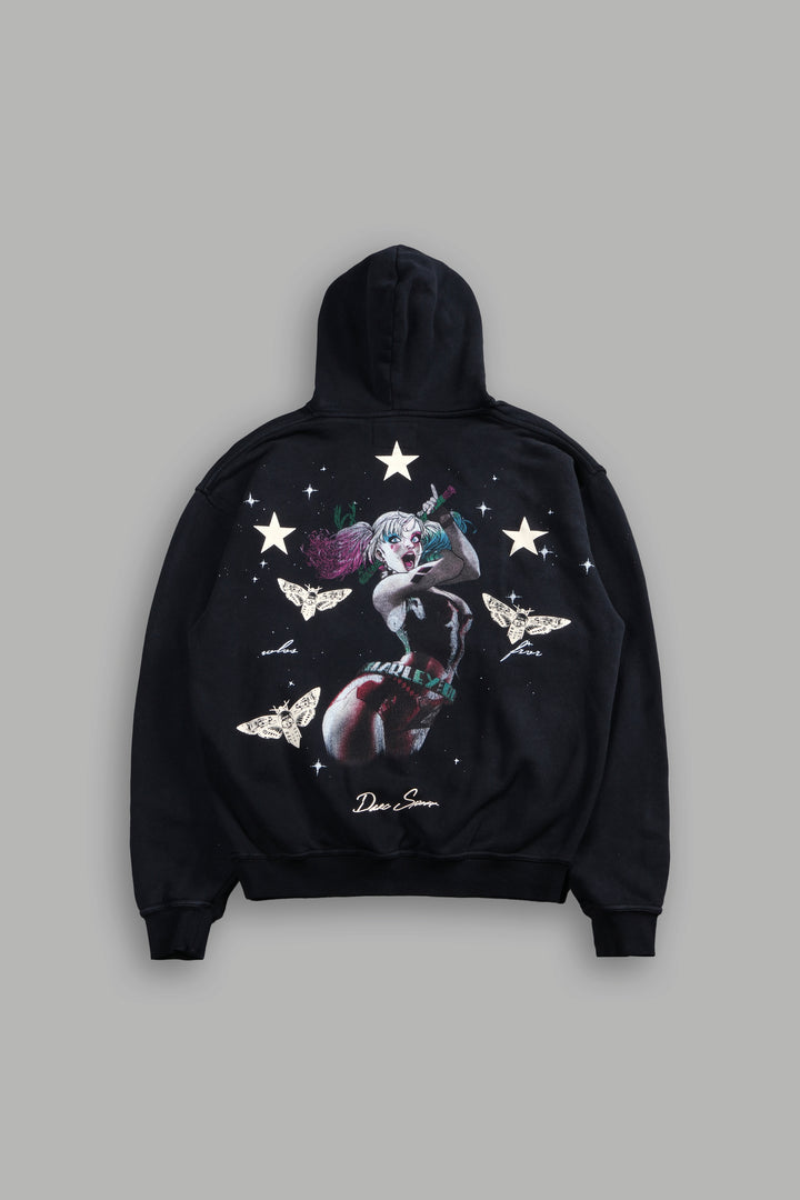 She's a Star Unisex "Pierce" Hoodie in Black Drift Wash