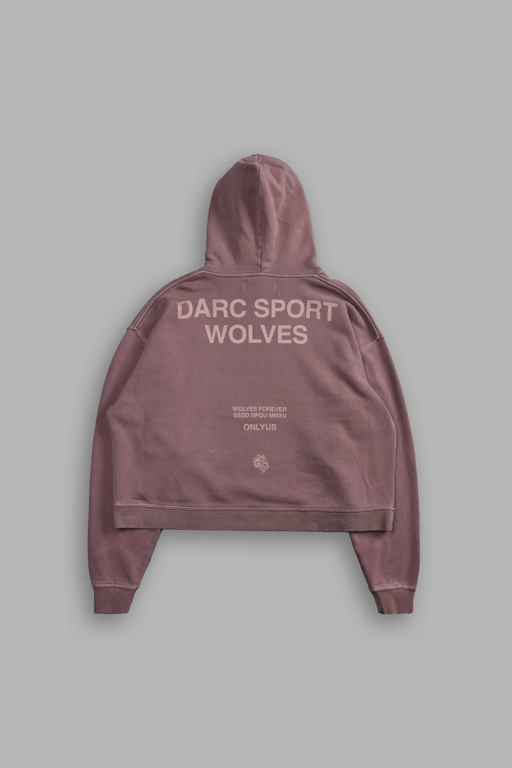 Darc Sport Wolves "Box Cut" Hoodie in Mauve