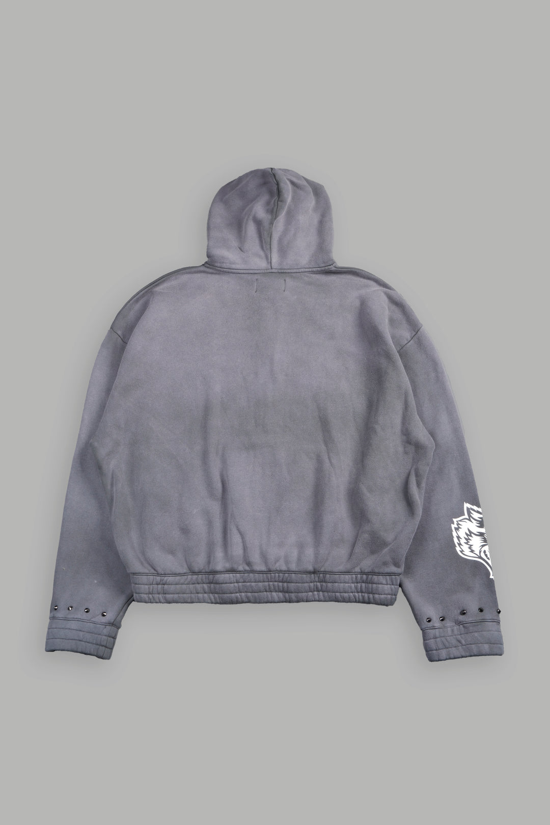 Studded Mantra Chambers Zip Hoodie In Slate Gray Super Sun Fade